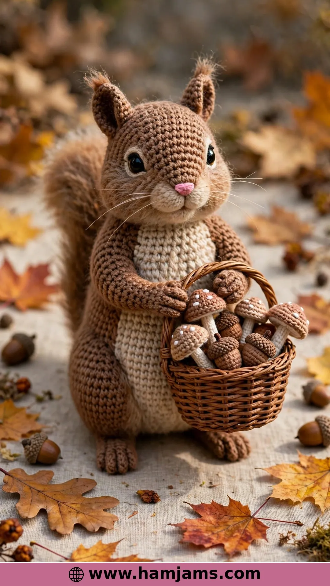 The Squirrel With a Basket of Mushrooms