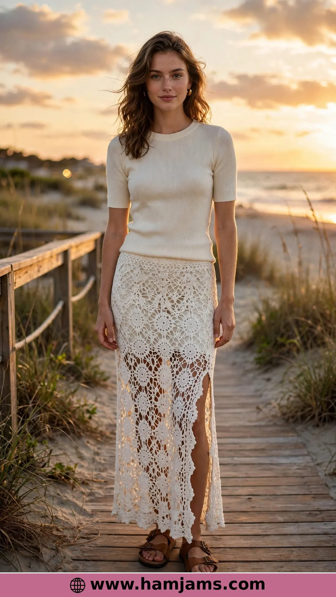 The Elegant Long Bohemian Skirt with the Side Slit
