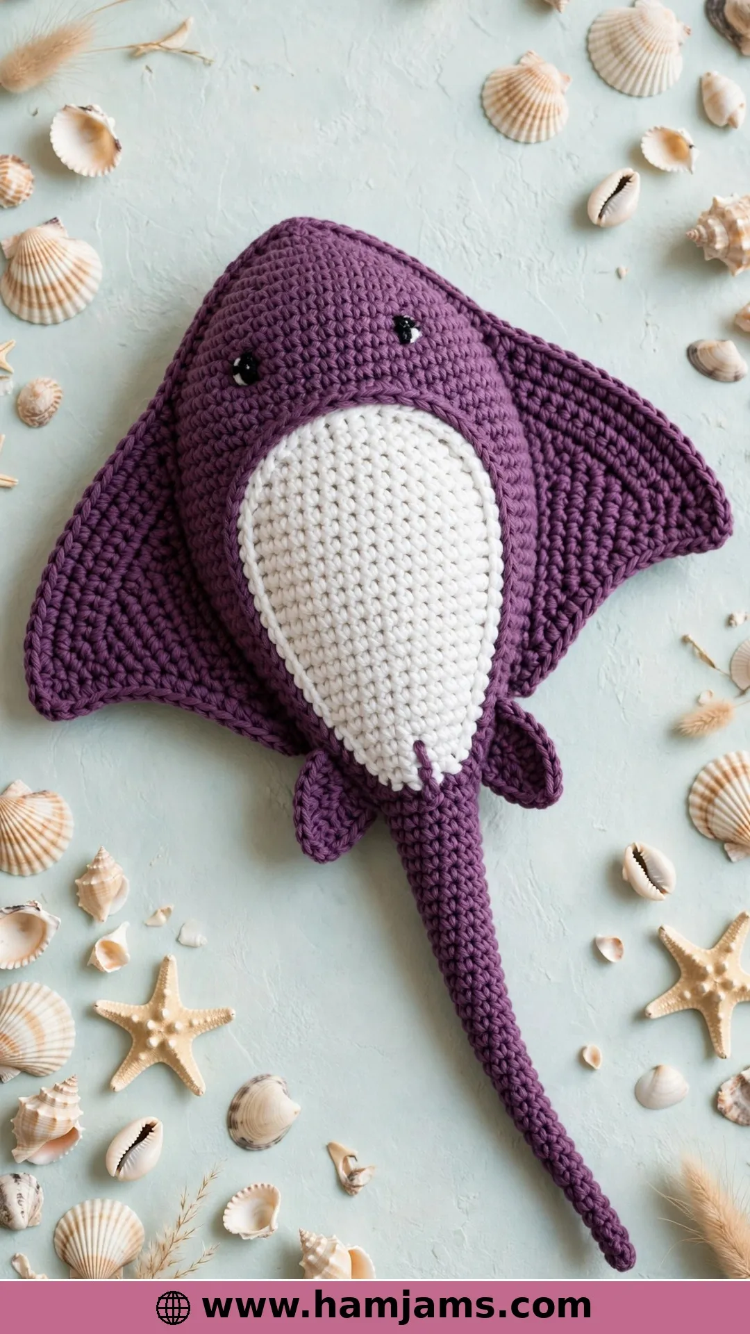 The Plum Ray Fish With Sewn-On Fins