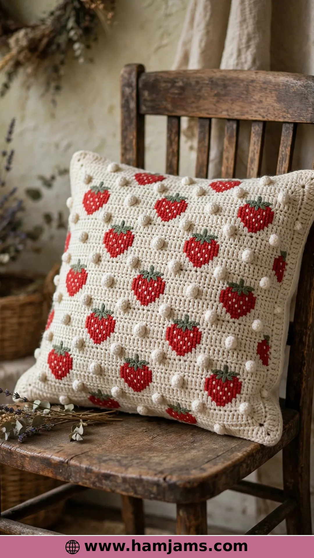 A Tapestry Pillow Straight From the Strawberry Fields