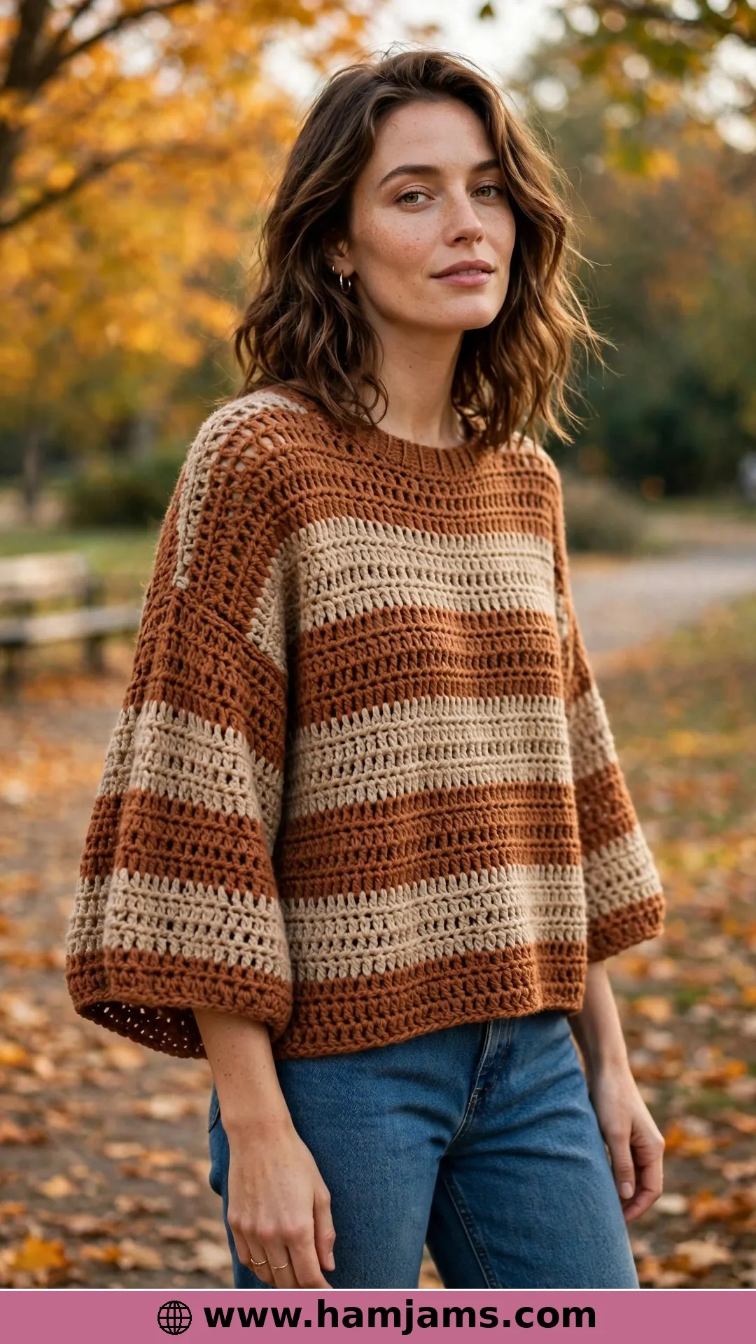 Big Cosy Stripes With Three-Quarter Sleeves