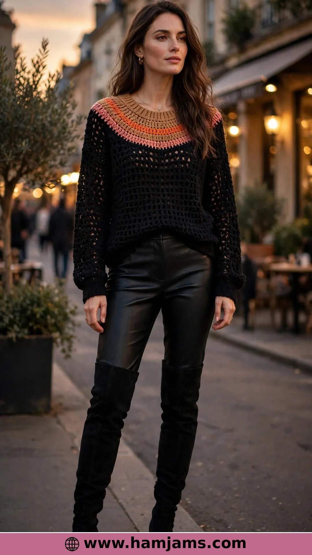 A Striped Yoke Over Midnight Black