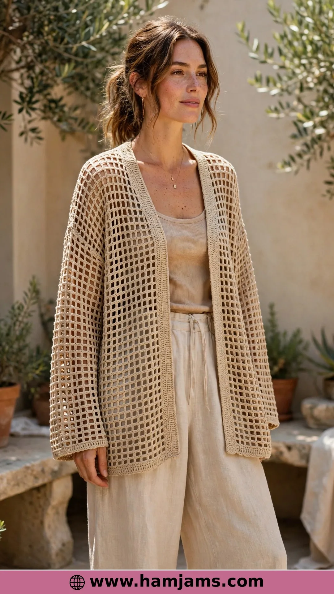 The Flowy Square-Mesh Cardi