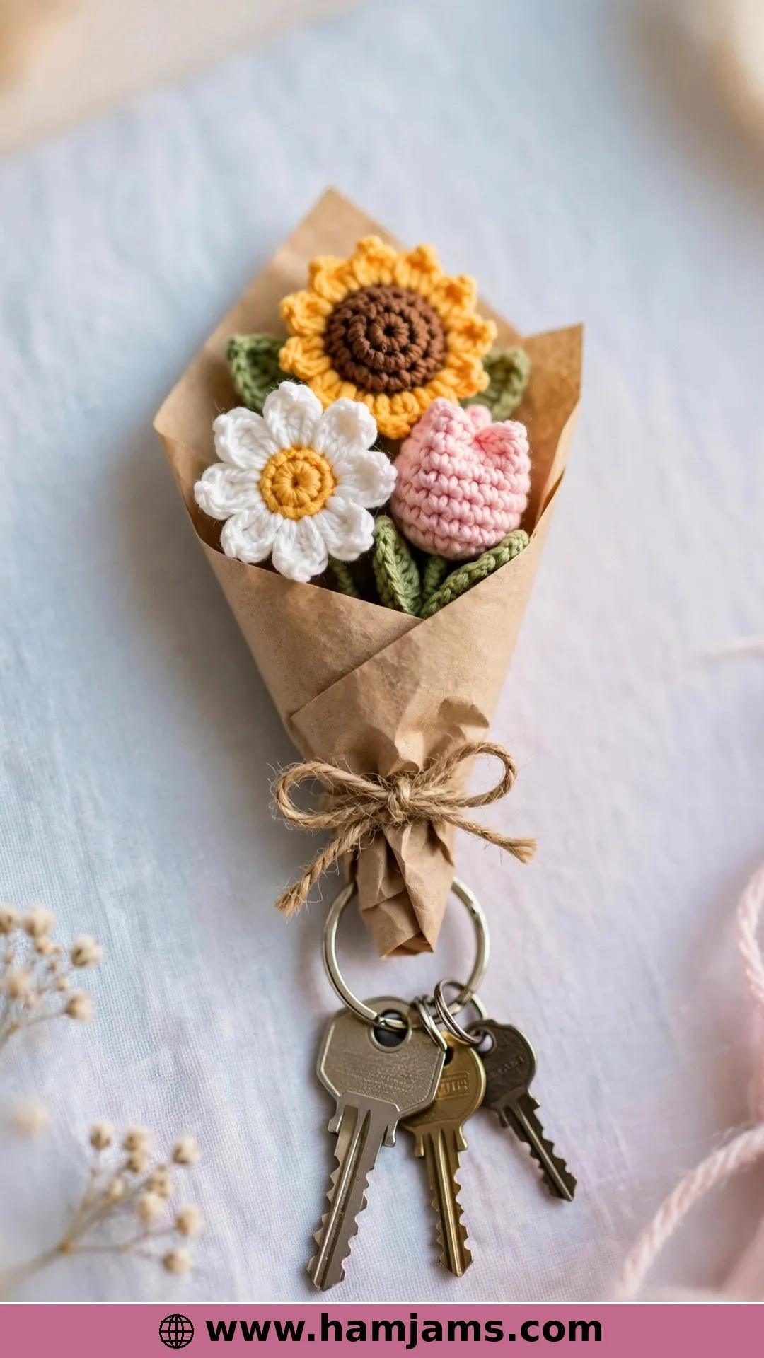 A Mini Bouquet You Can Clip to Your Keys