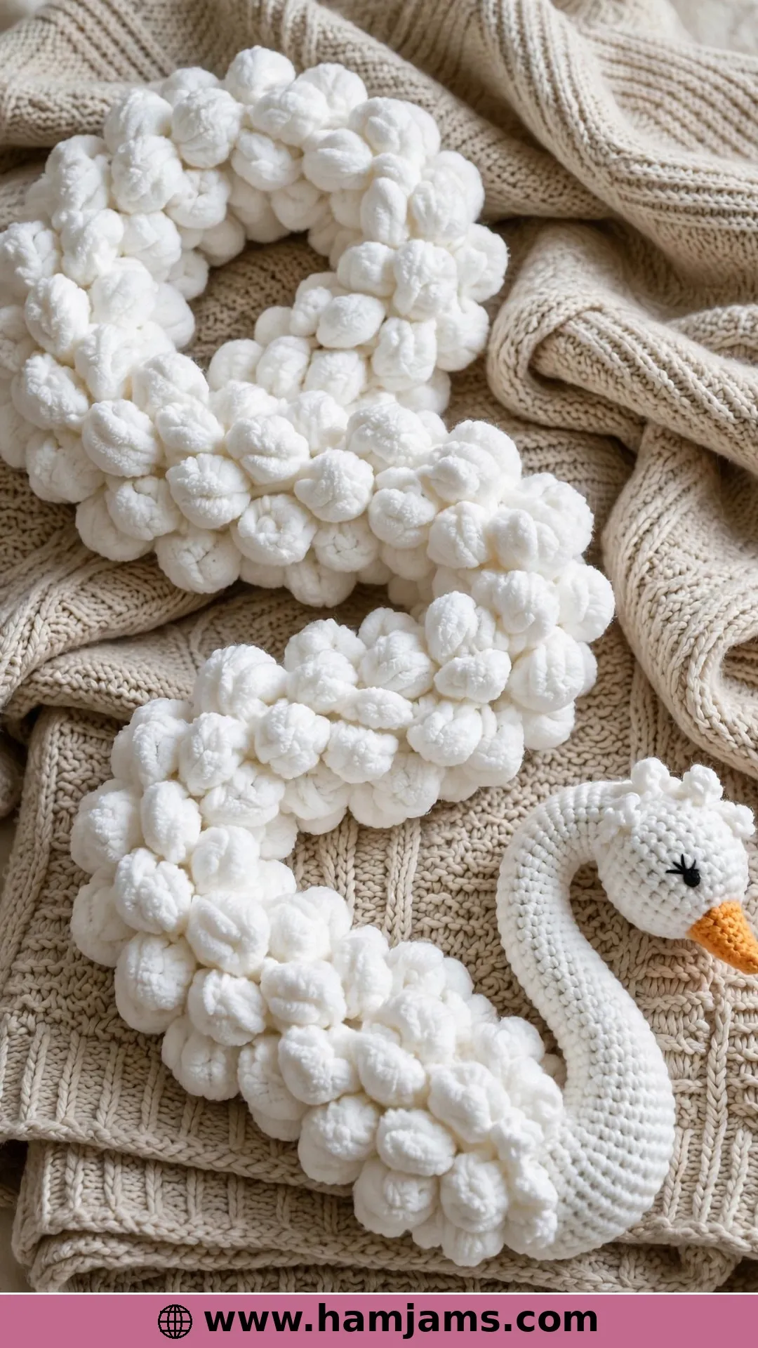 Puffy Cluster Swan Scarf