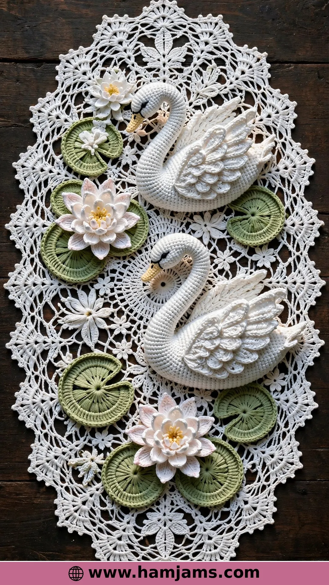 Serene Swans Doily
