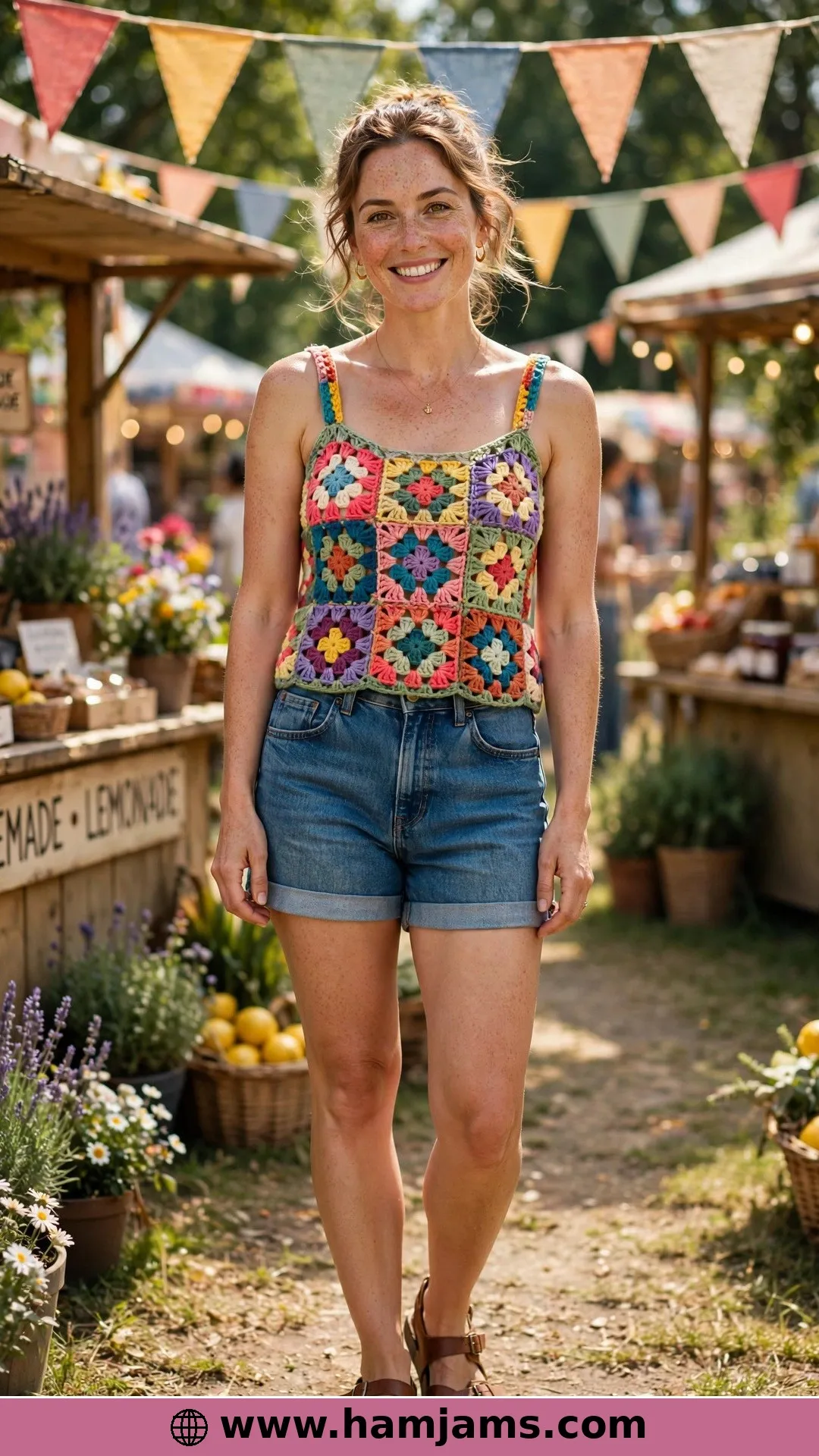 The Summer Skies Tank with the Granny-Square Bodice