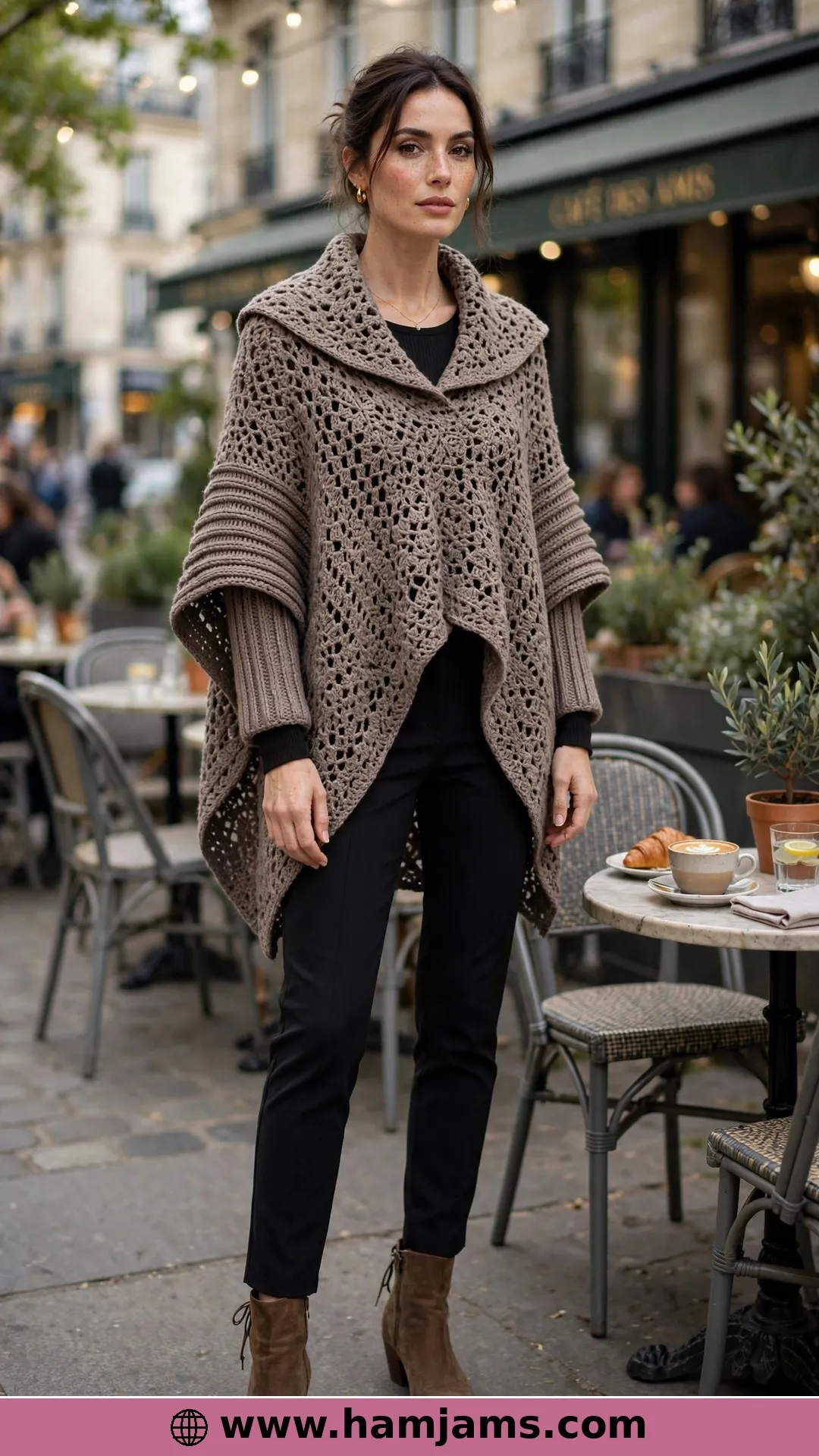 The Sweater-Poncho Hybrid with Real Sleeves