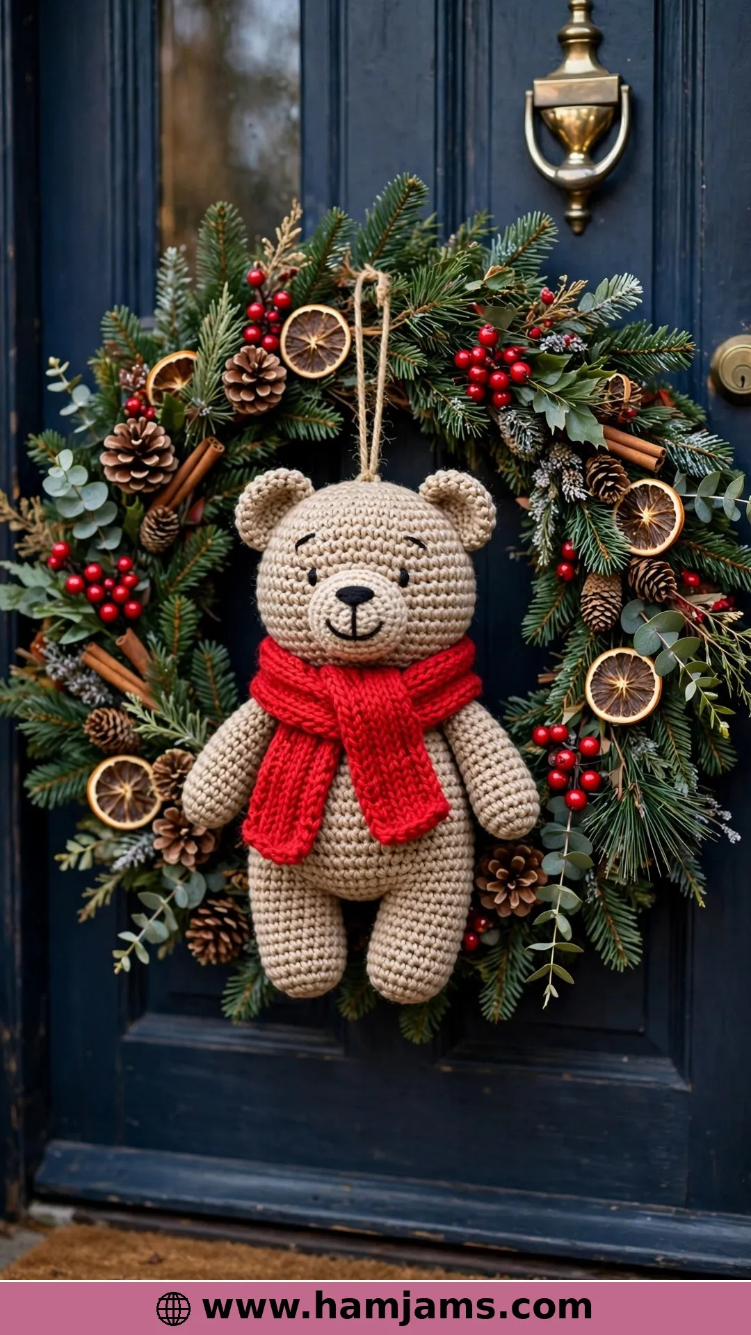 The Red Heart Bear Ornament With the Bright Scarf