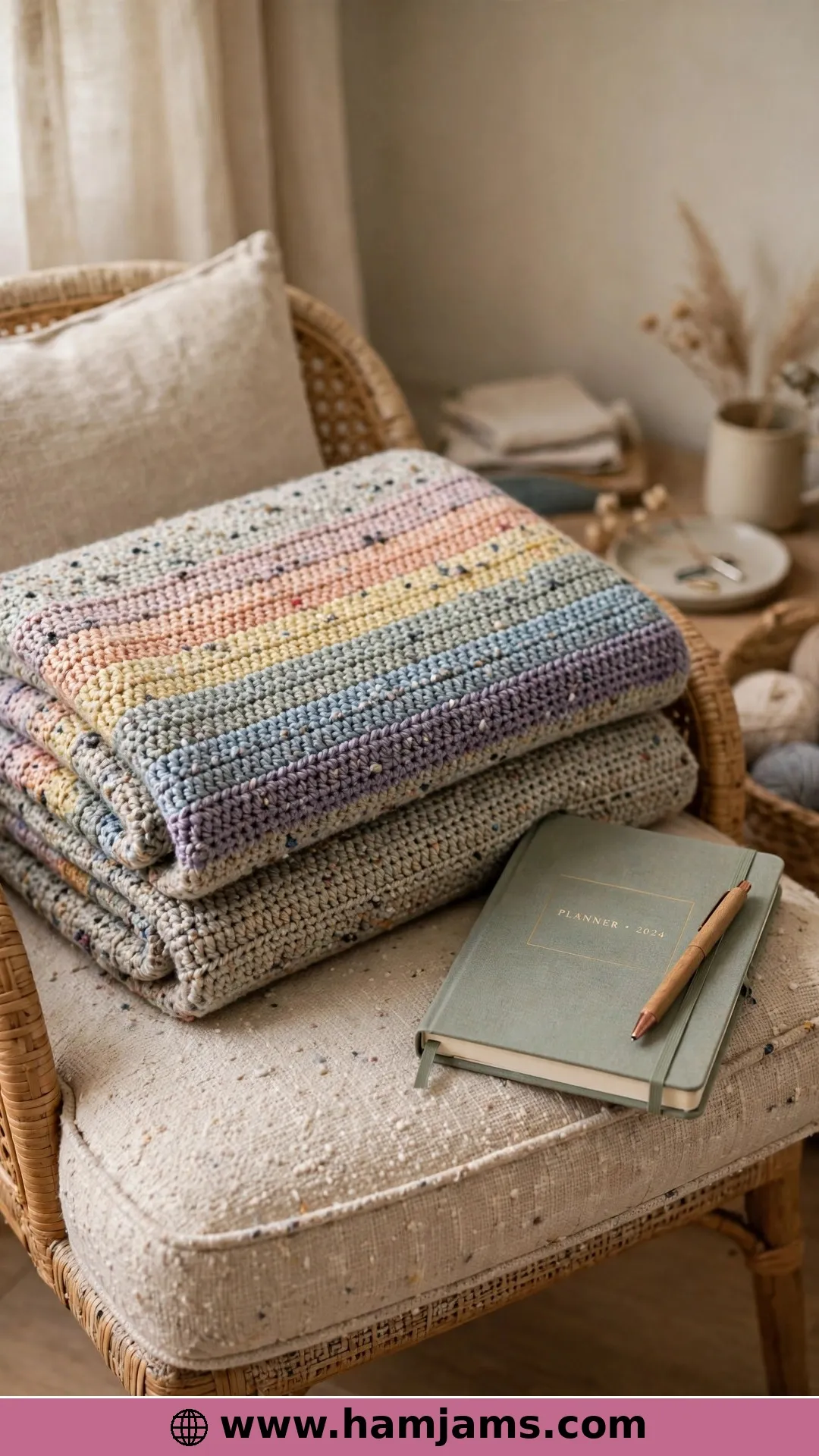 Moss Stitch in Flecked Tweed, With a Planner to Match