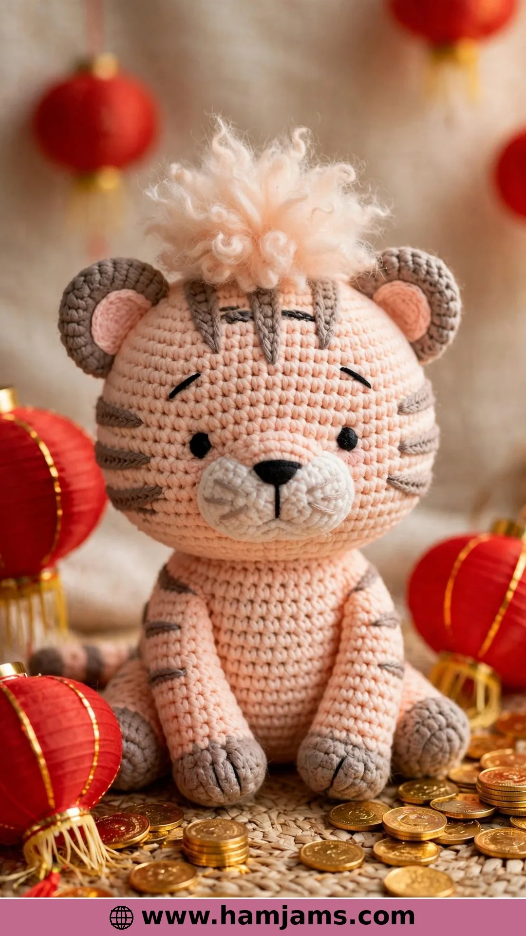 A Zodiac Tiger in Pastel Peach