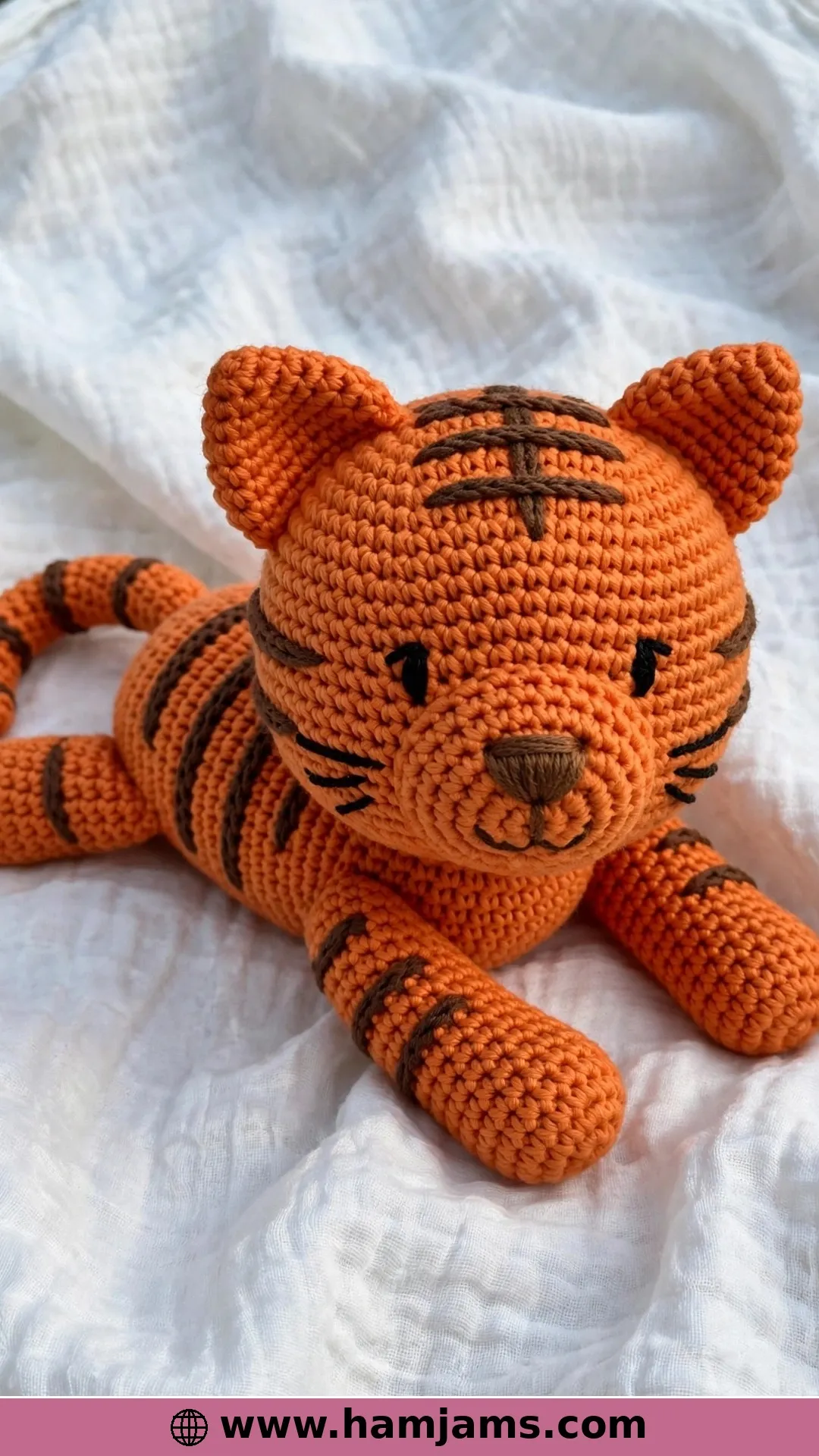 A Tiger With a Fully Embroidered Face