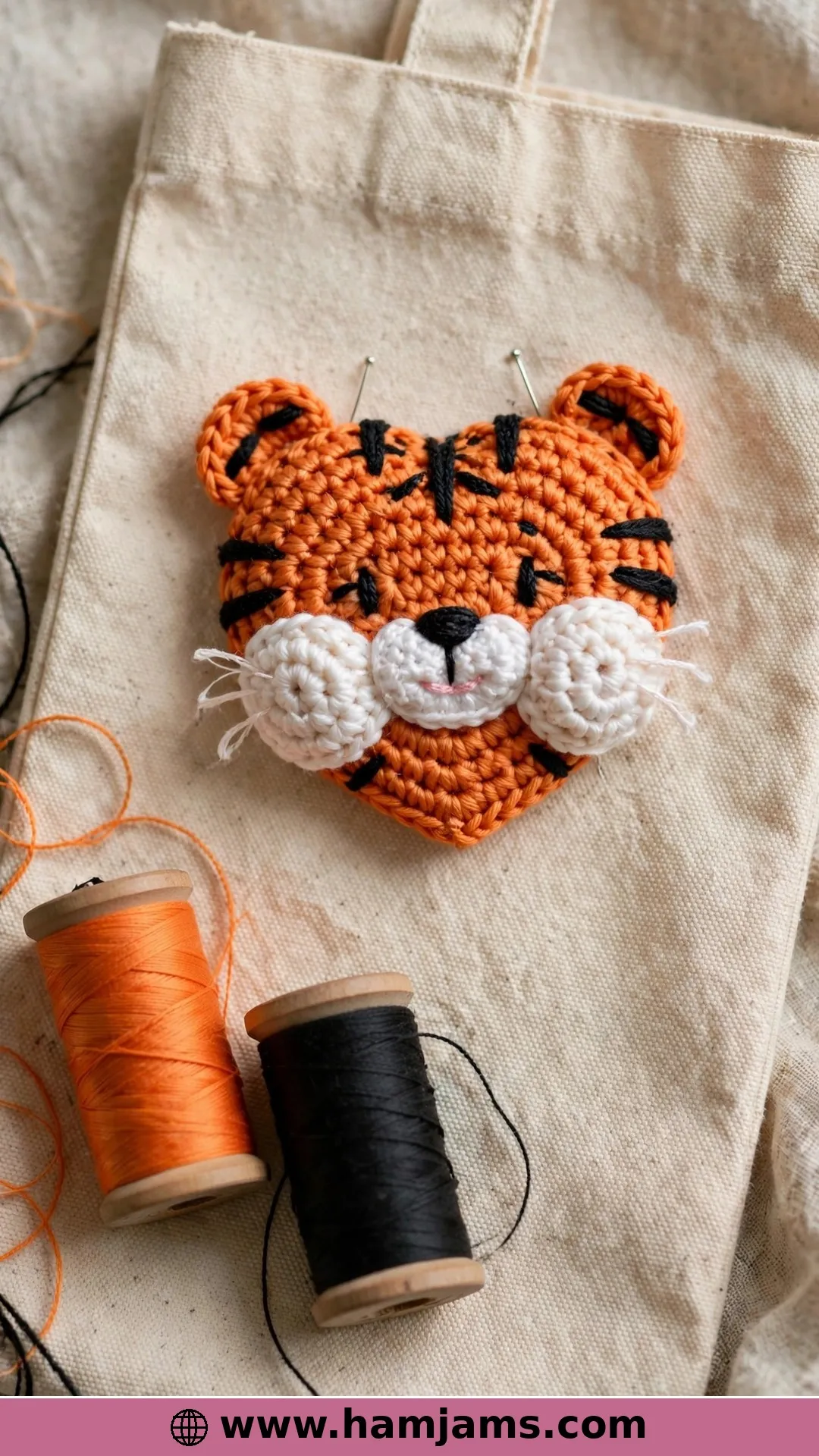 A Tiny Heart-Faced Tiger Appliqué