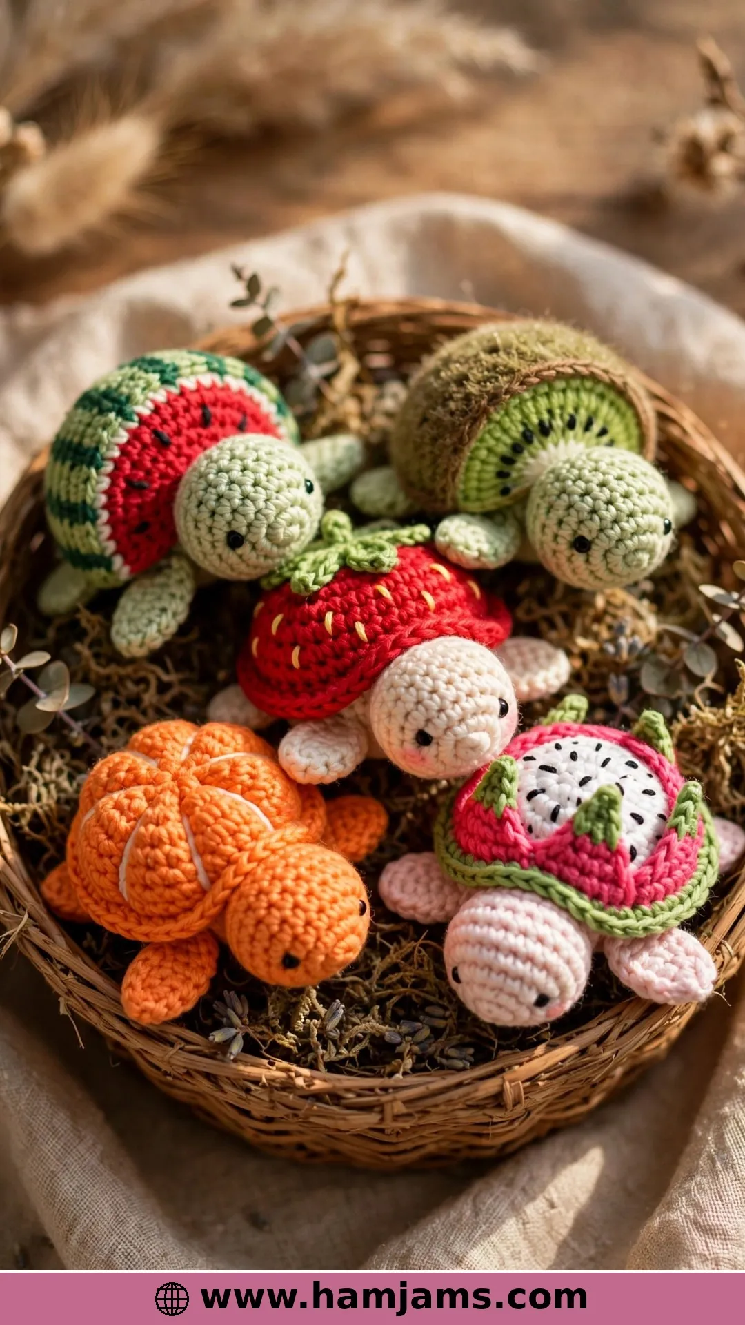 Fruity Baby Turtles — Five Shells, One Pattern