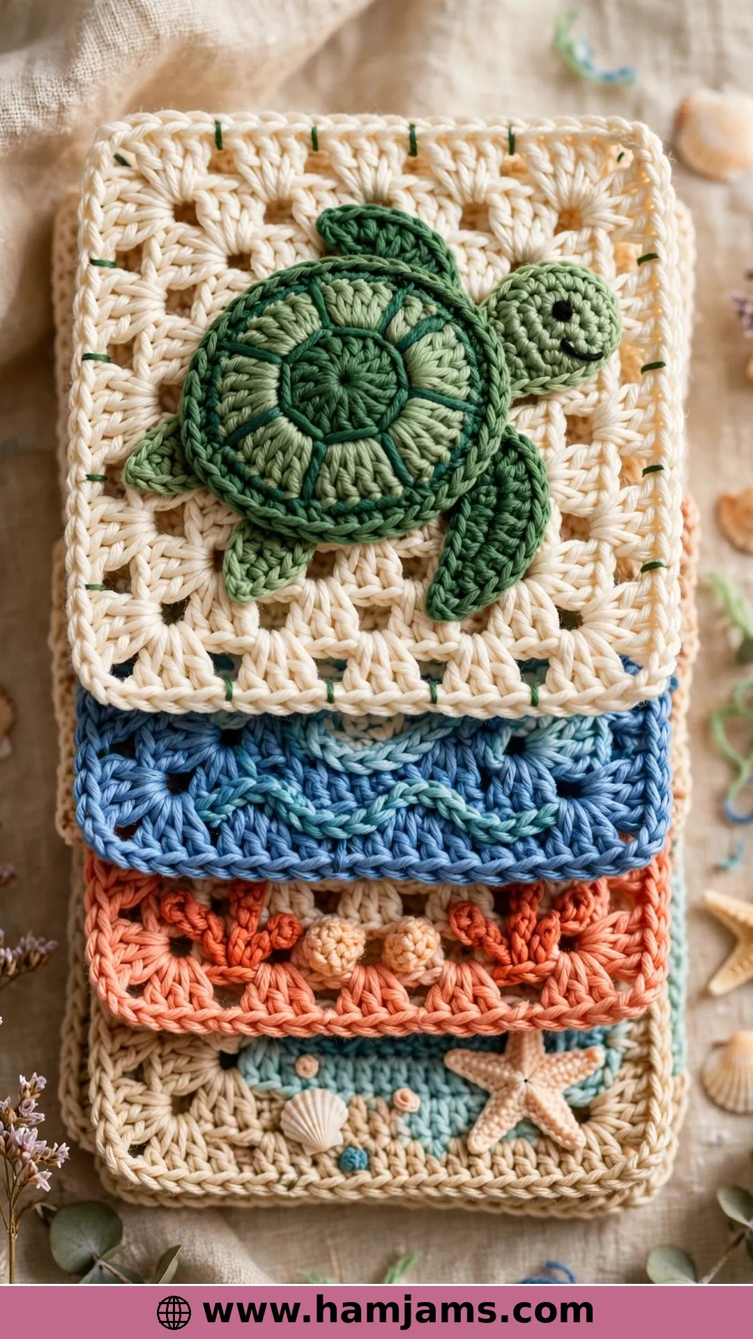 A Sea Turtle Appliqué for Your Granny Squares