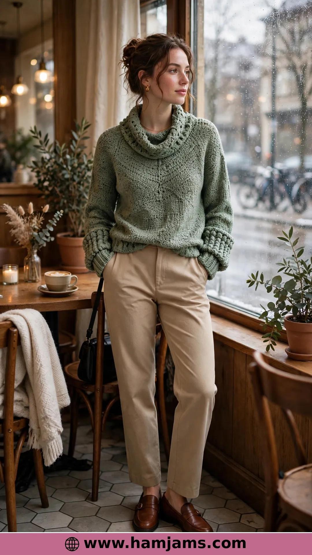 A Soft Cowl Neck With Sedge-Stitch Trim