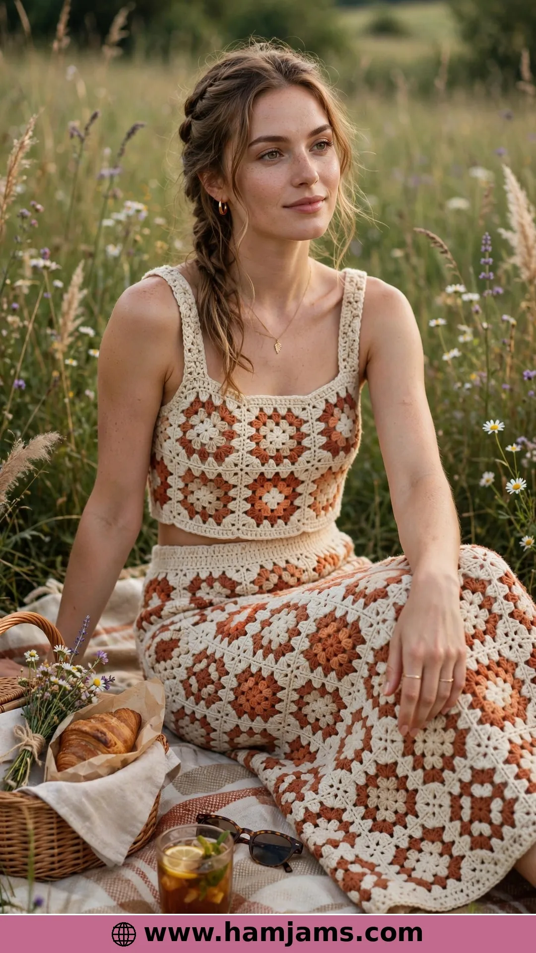 The Grandma-Square Top and Skirt Set