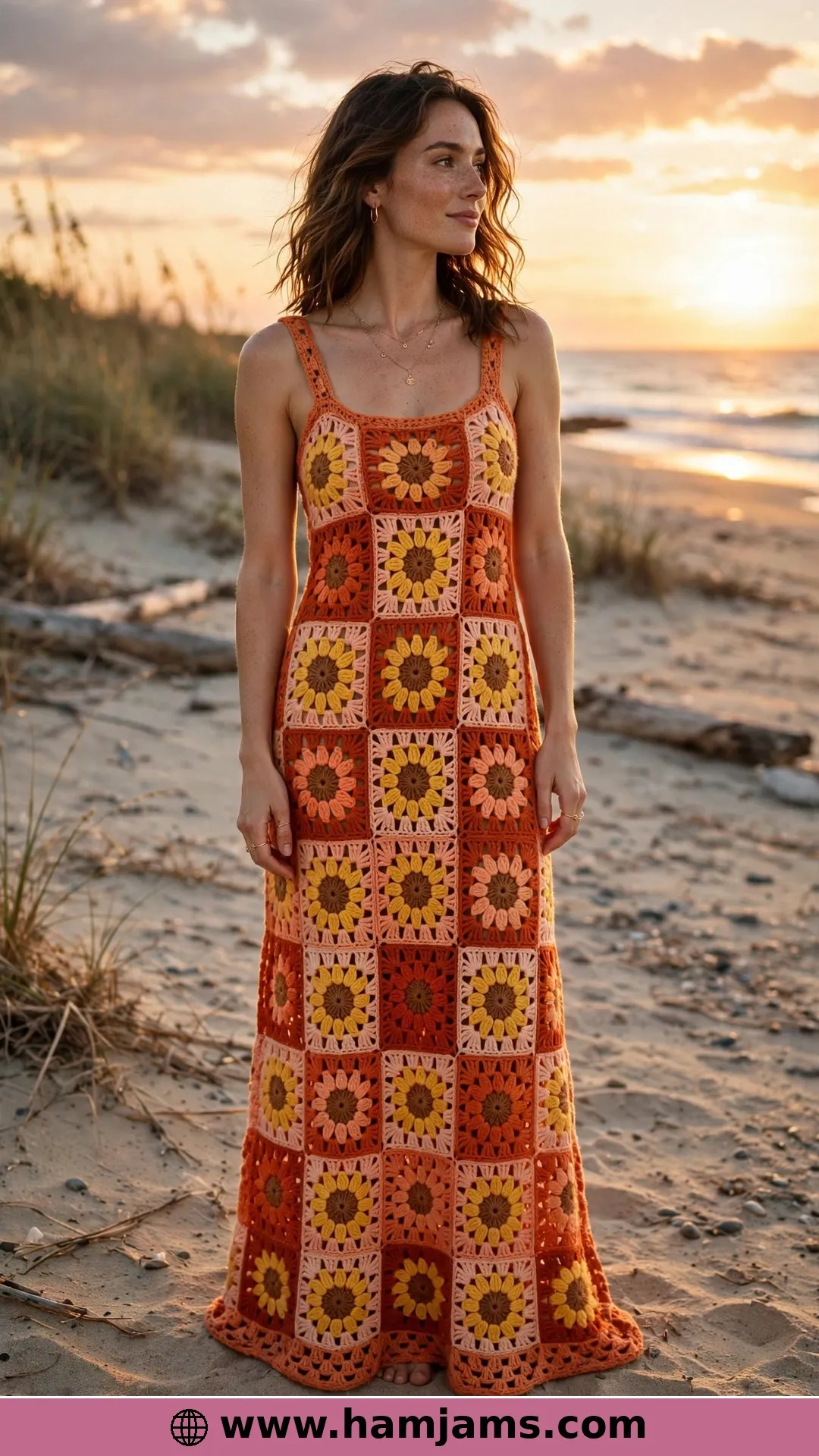 The Sunflower-Square Maxi in Sunset Colours