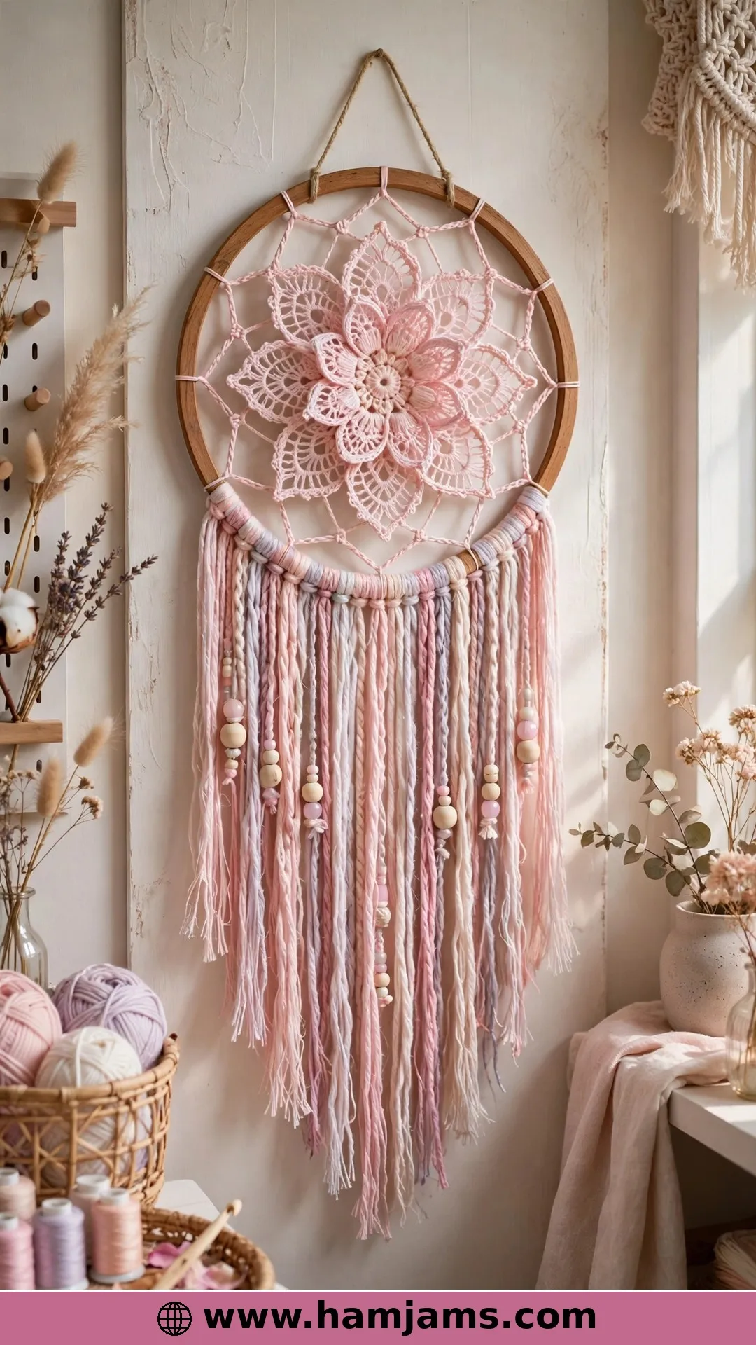A Hairpin Lace Flower in an Eight-Inch Hoop
