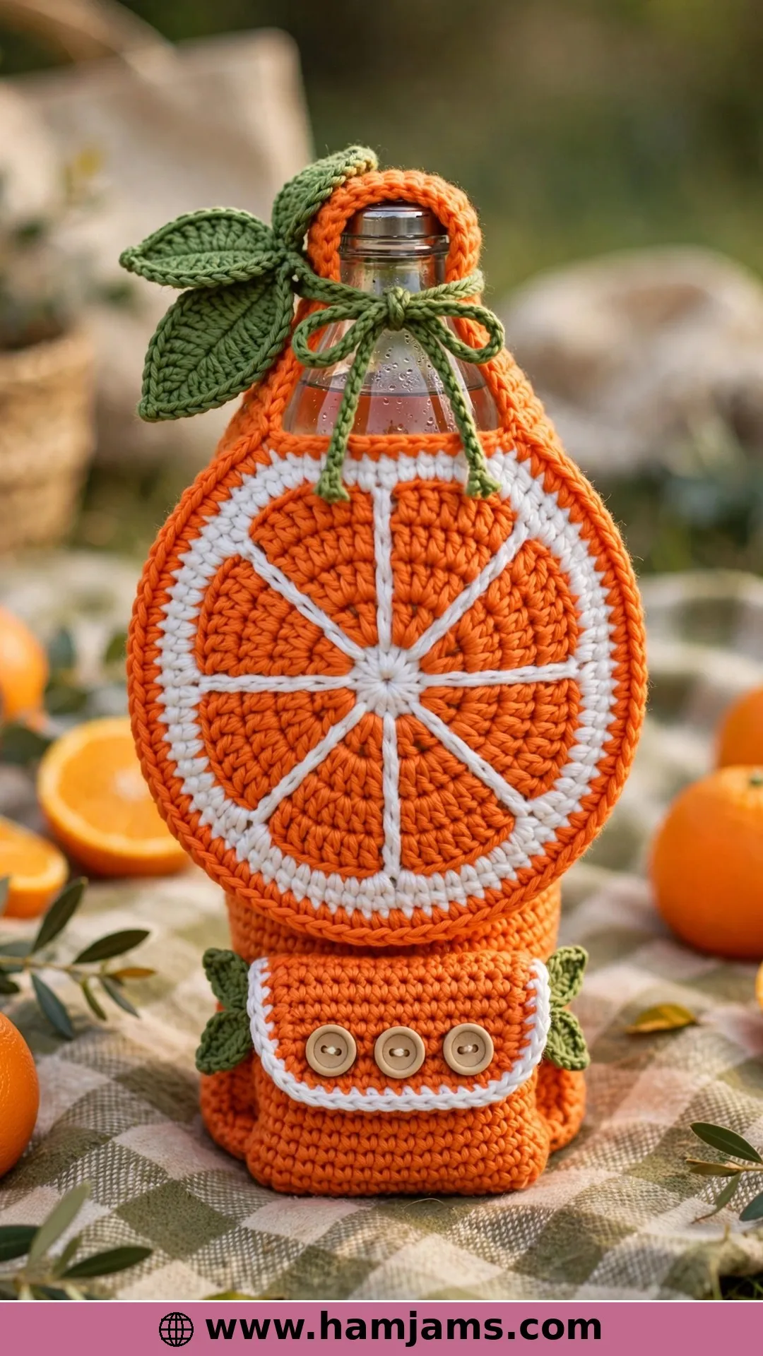 An Orange Slice With a Buttoned Pouch