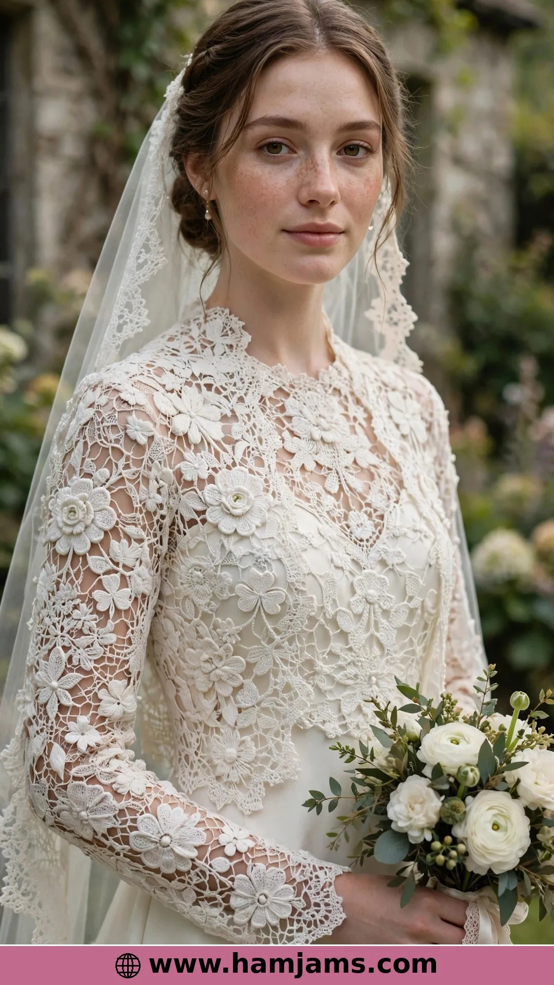 Irish Lace Flowers Over a Simple Base Dress