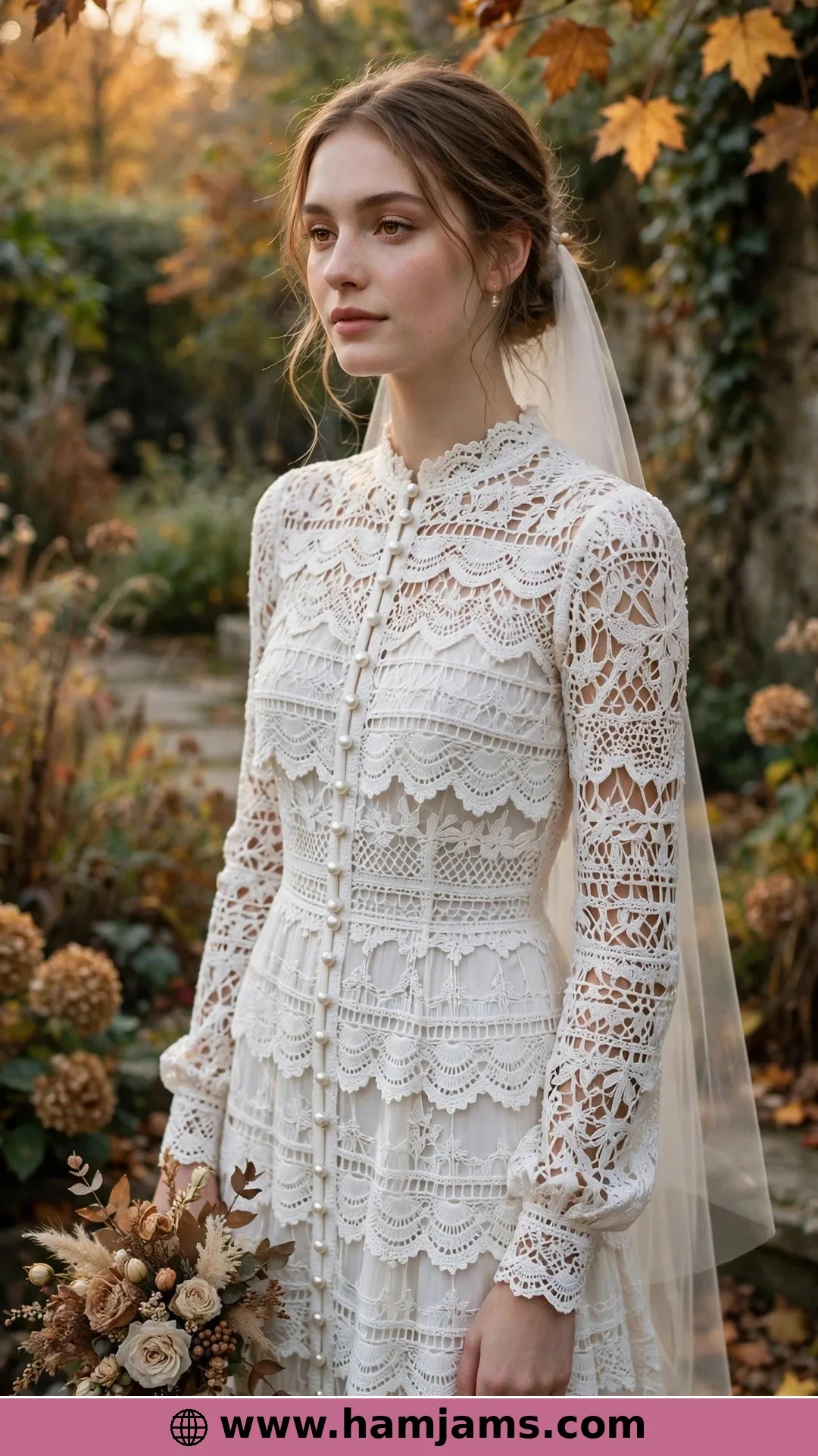 Tiered Motifs and Long Sleeves in Porcelain White