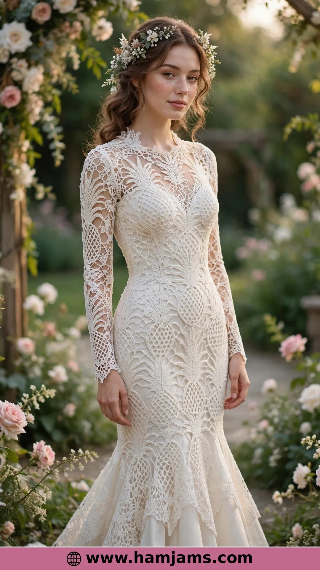 Pineapple Lace in a Mermaid Silhouette