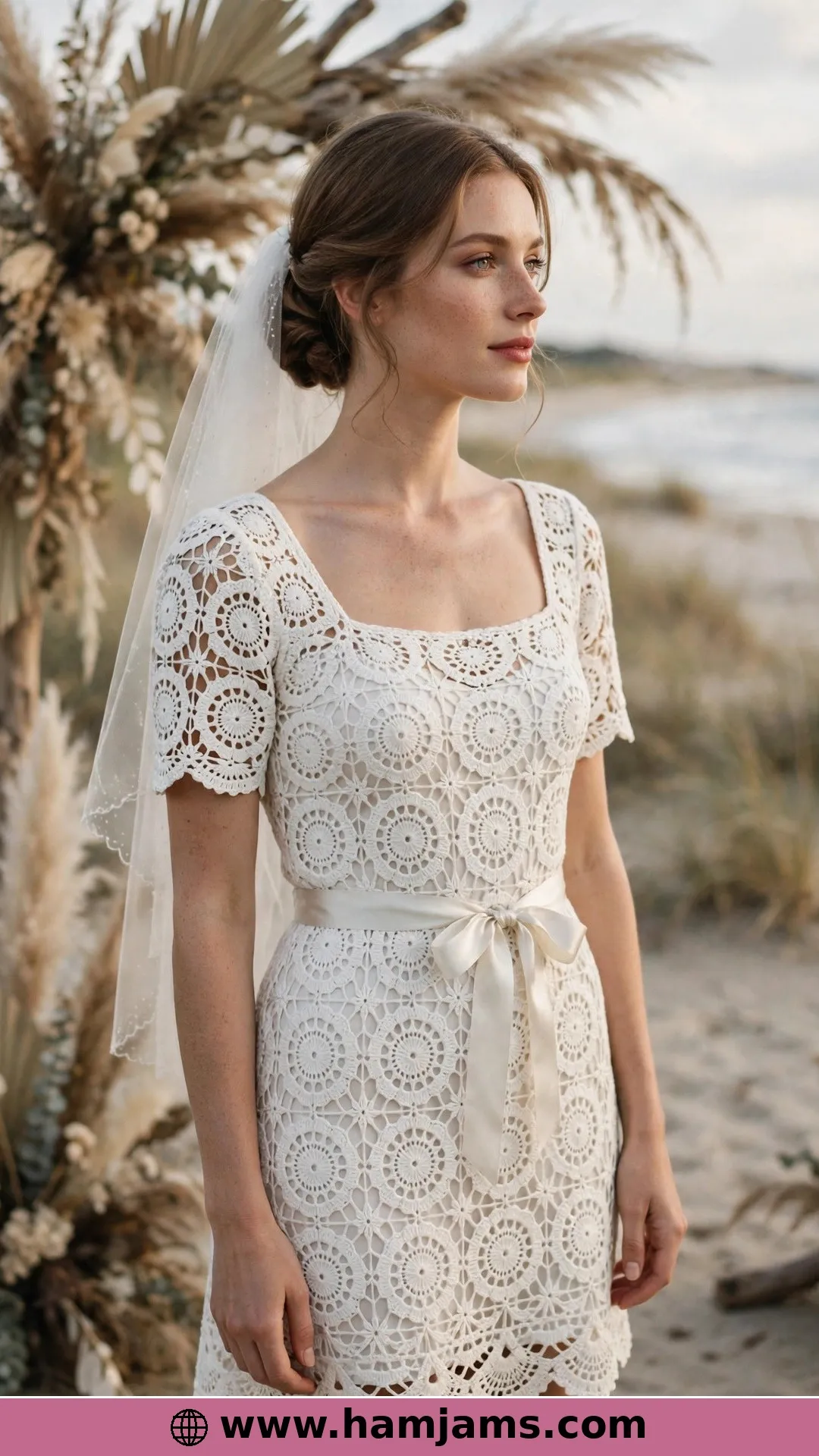 Coin Medallions and a Satin Ribbon for a Seaside Ceremony