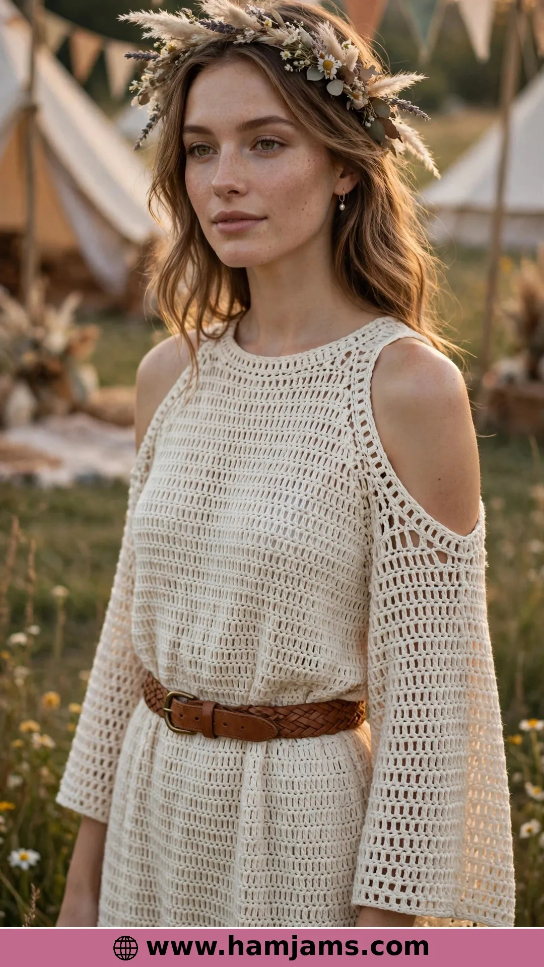 The Relaxed Granny-Stitch Dress, All in Ivory