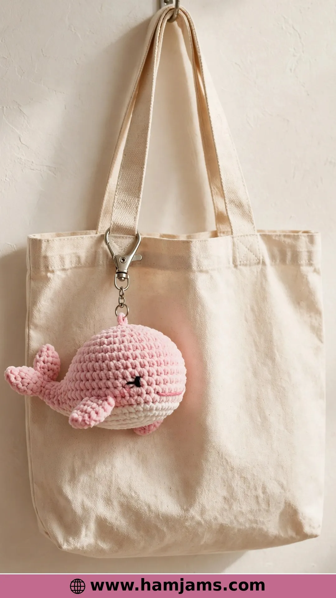 A Plush Keychain Whale, Fins and All — No Sewing