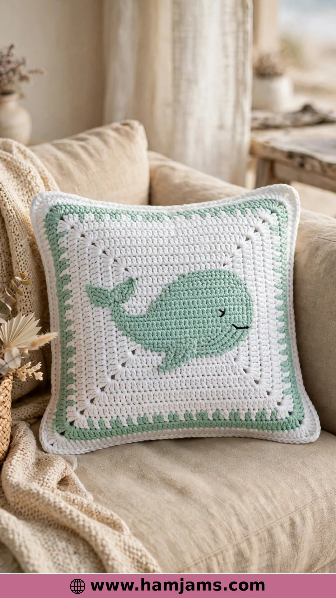 A C2C Whale Square for Pillows and Blankets
