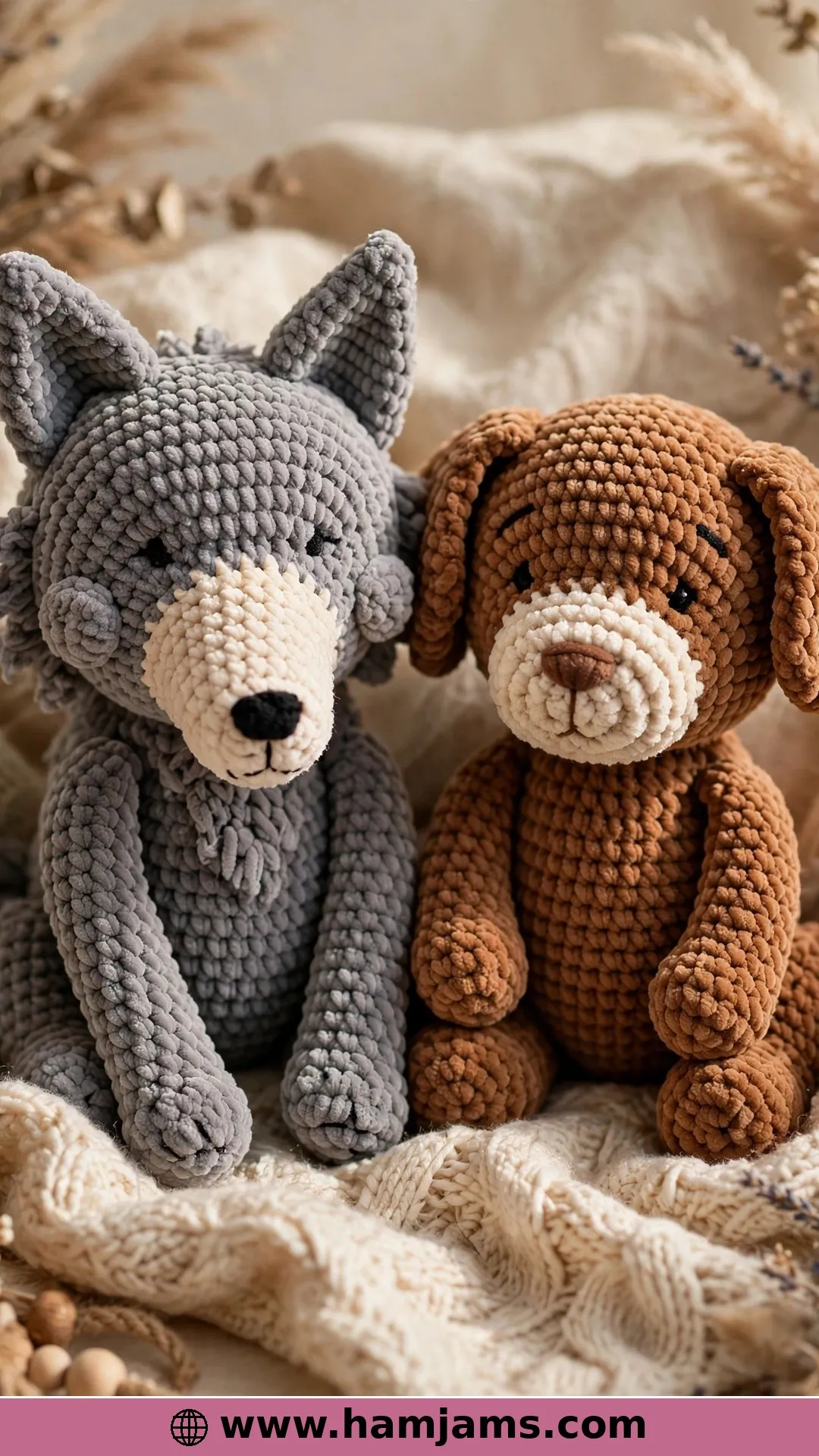 One Pattern, Two Friends: Wolf and Puppy
