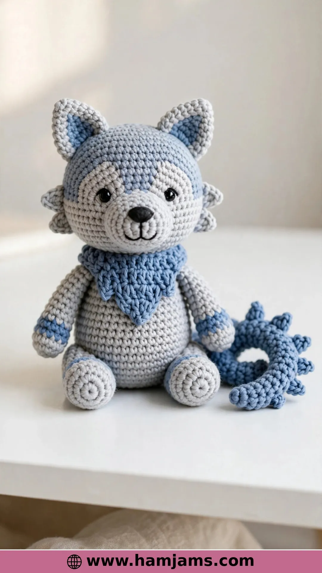 Duke, the Blue Wolf With Almost No Sewing