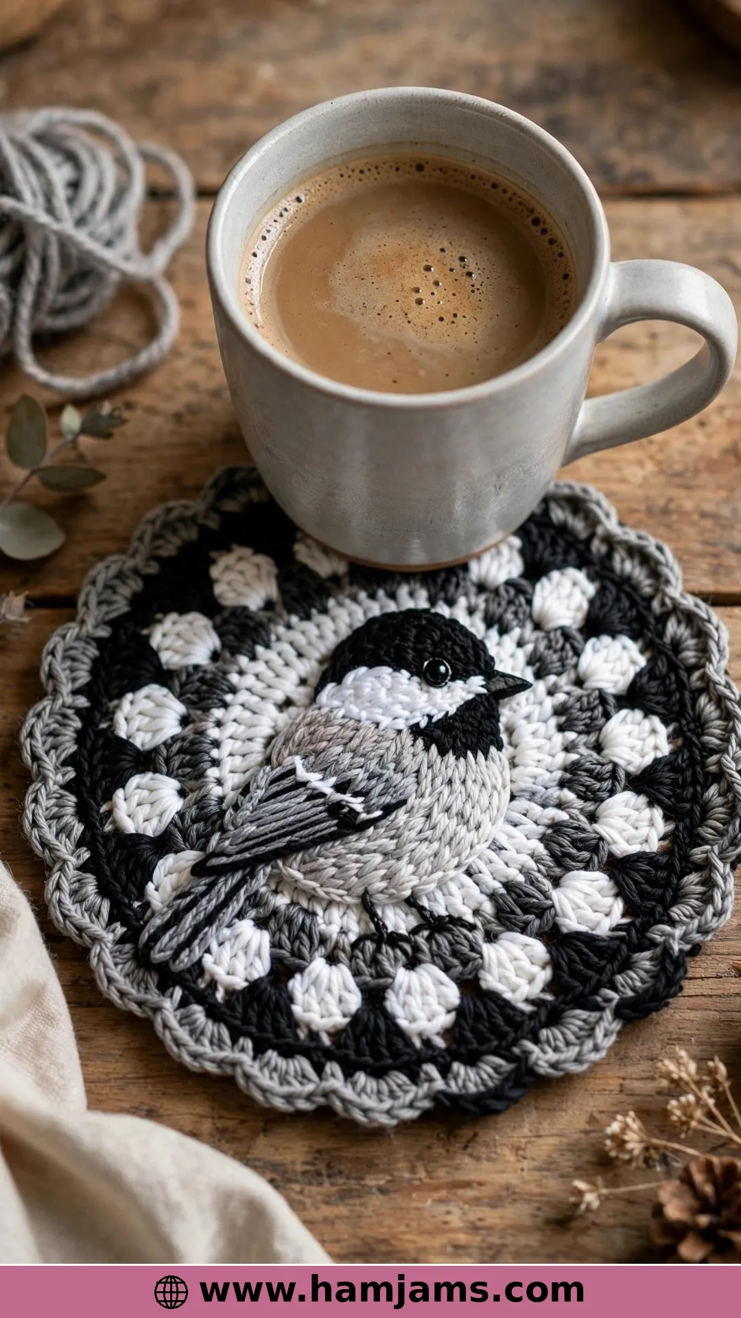 A Chickadee Coaster for Your Morning Coffee