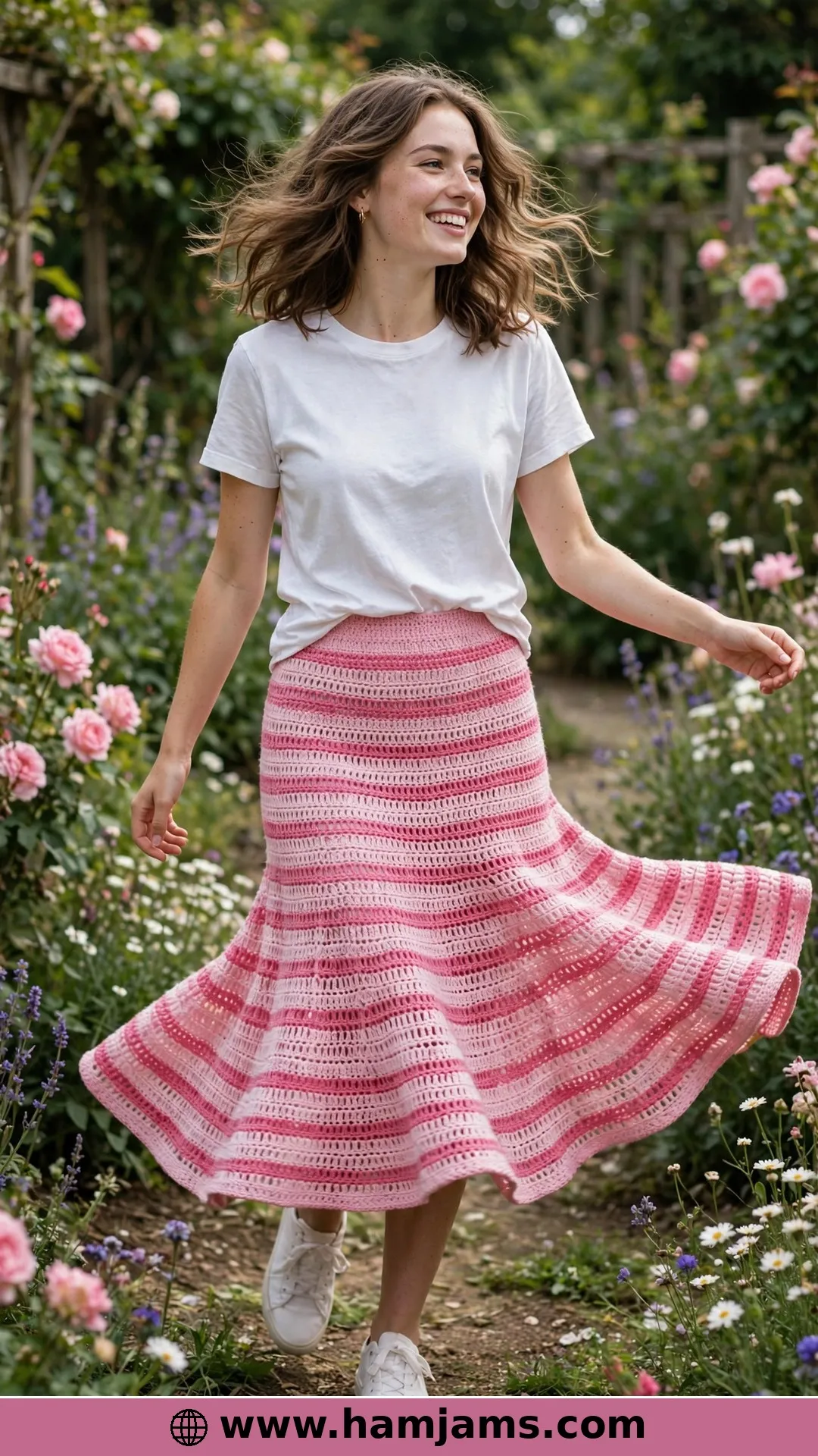 The Easiest Striped Skirt in the Prettiest Pink