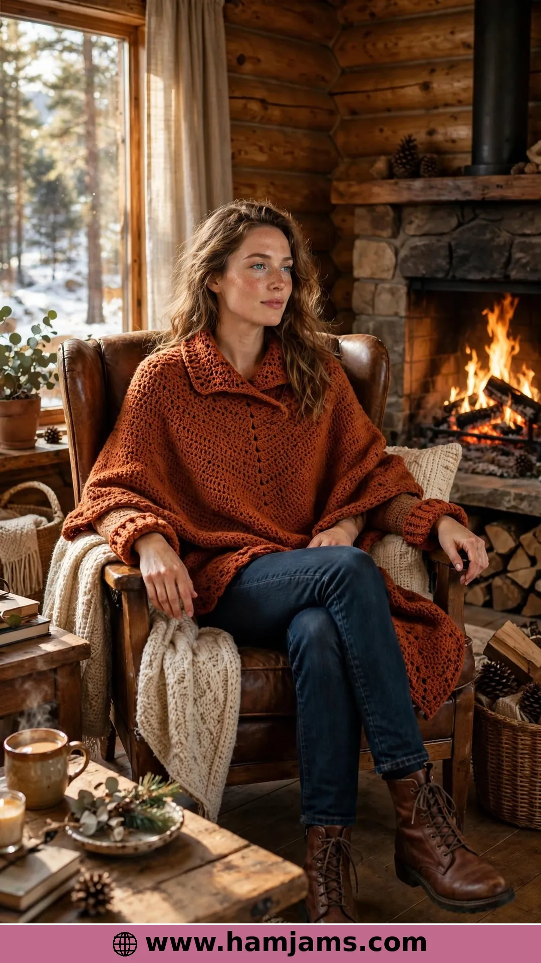 The Blanket Poncho with Cuffs and a Collar