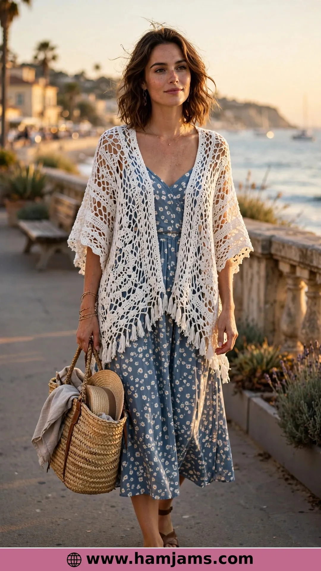 The Lacy Two-Rectangle Poncho for Summer Evenings