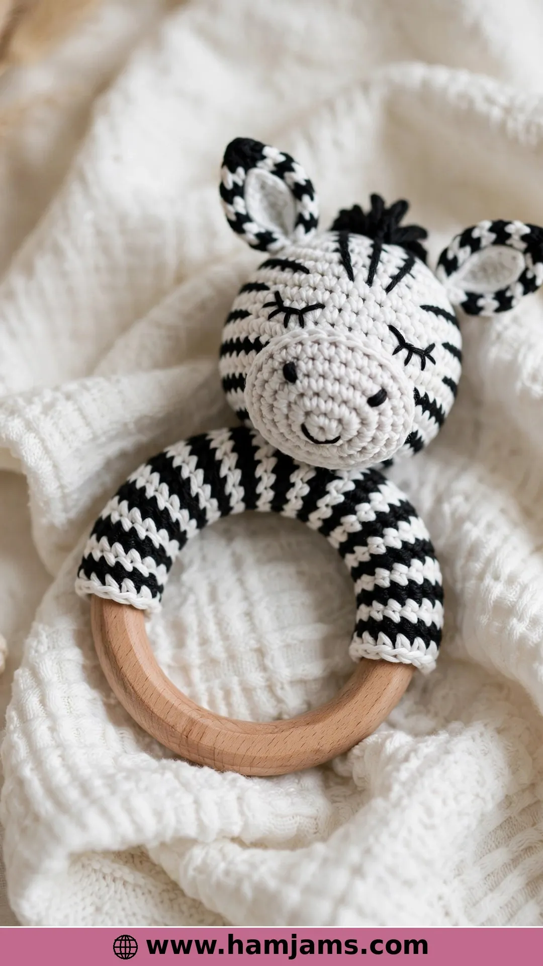 A Zebra Teething Ring for the Littlest Hands