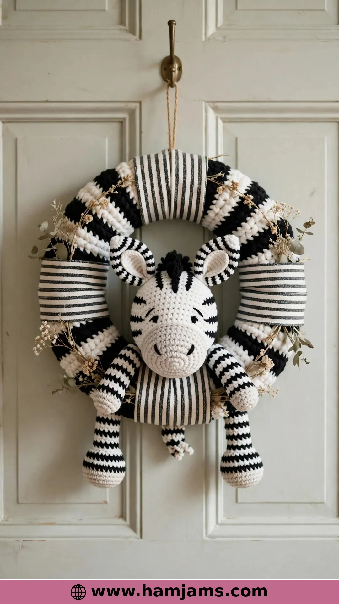 A Zebra Wreath for the Door